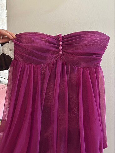 Straplez elbise - Görsel 5