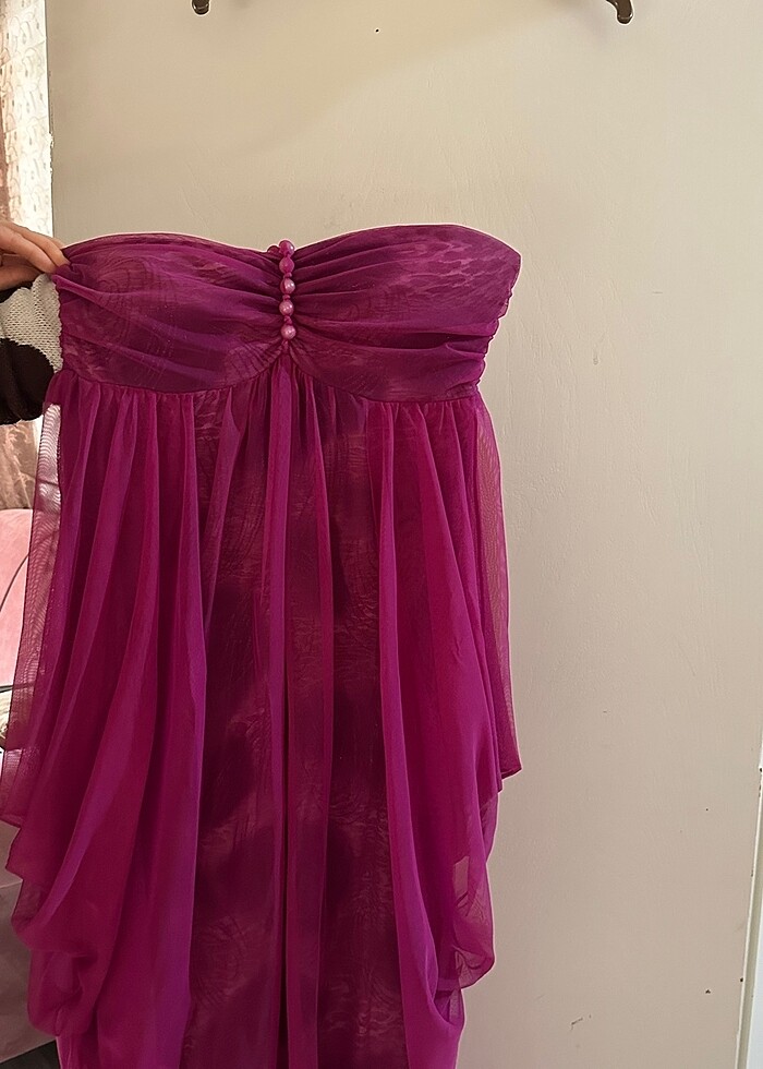 Straplez elbise - Görsel 2