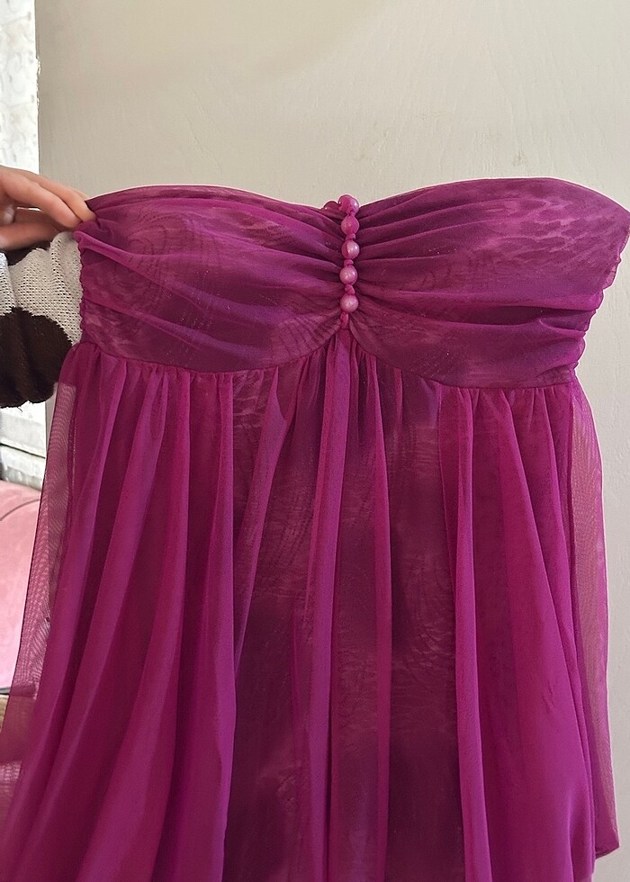 Straplez elbise - Görsel 5