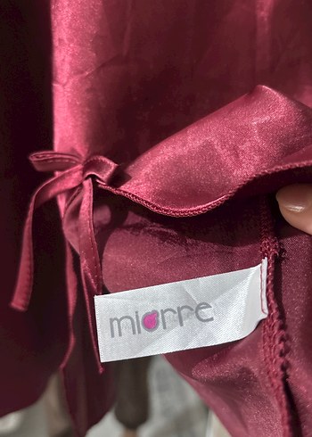 Bordo Parlak Askılı Midi Gecelik - Görsel 3