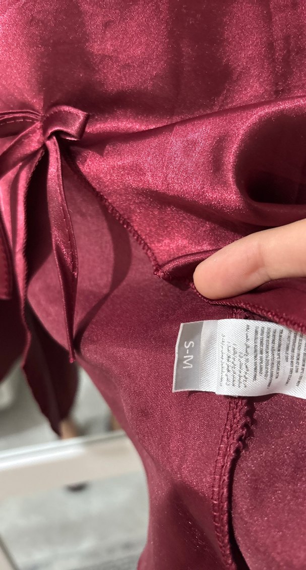 Bordo Parlak Askılı Midi Gecelik - Görsel 4