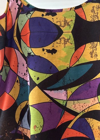 Kadın Çok Renkli Bağlamalı Desenli Askılı Bluz - Görsel 2