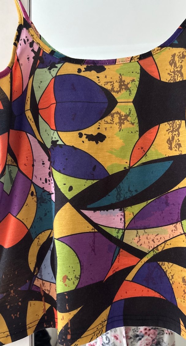 Kadın Çok Renkli Bağlamalı Desenli Askılı Bluz - Görsel 2