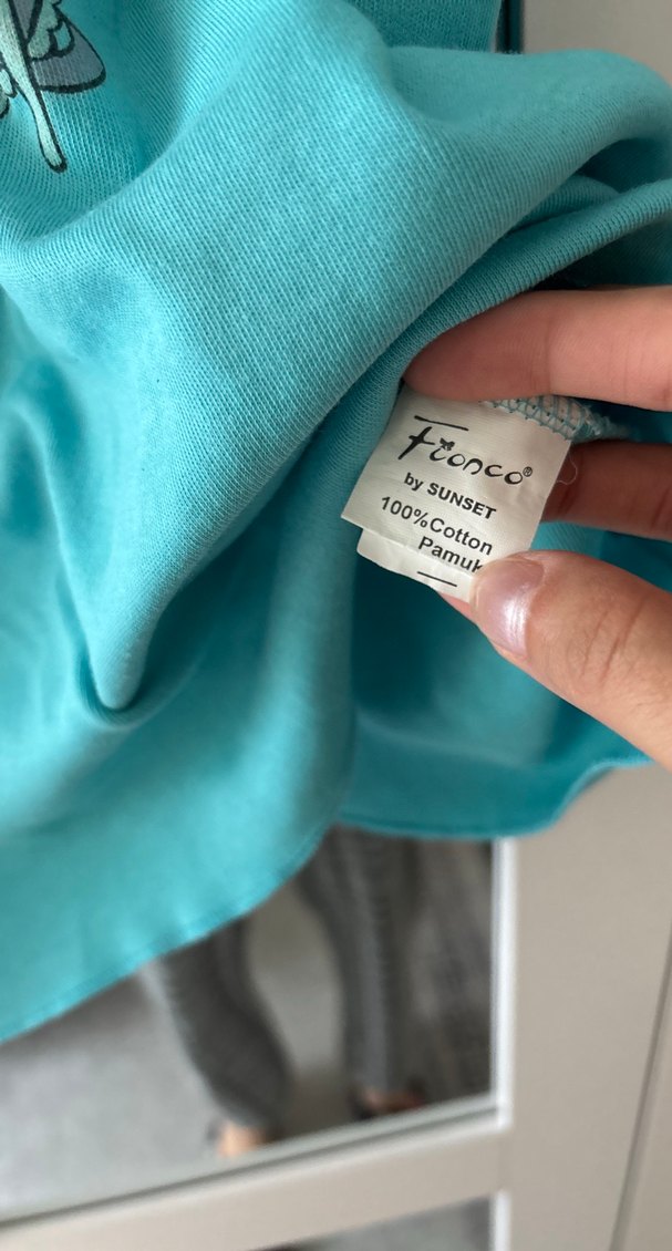 Turkuaz Uzun Kollu gecelik - Görsel 4