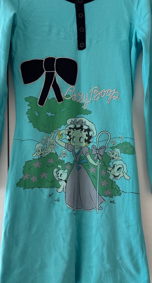 Turkuaz Uzun Kollu gecelik - Görsel 2