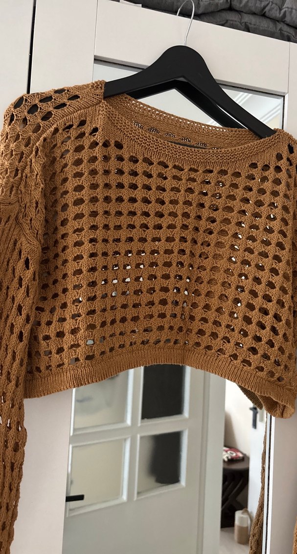 Bohem Tarz Midi Örgü Bej Kazak - Görsel 2