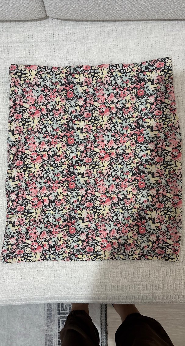 Çiçek Desenli kadın dar kesim etek - Görsel 3