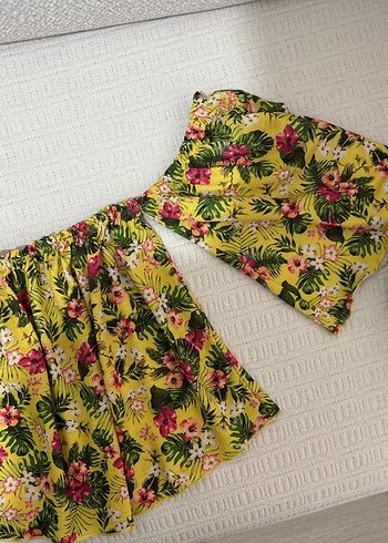 Renkli Desenli Sarı Bohem Bluz - Görsel 2