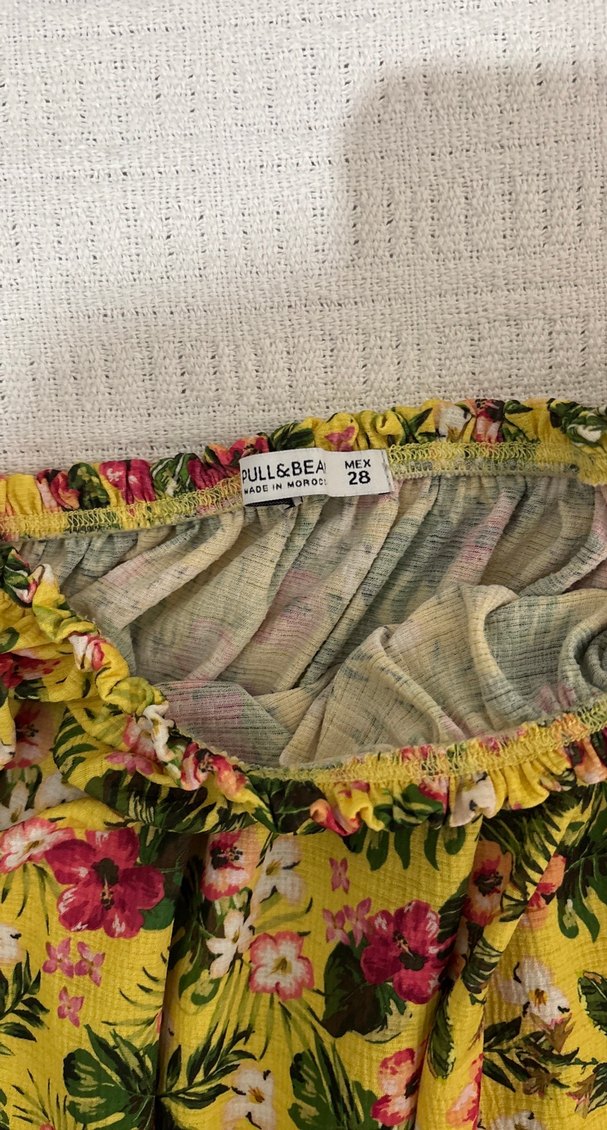 Renkli Desenli Sarı Bohem Bluz - Görsel 3