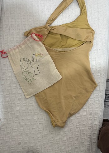 Bej Askılı Kadın Mayo - Görsel 3