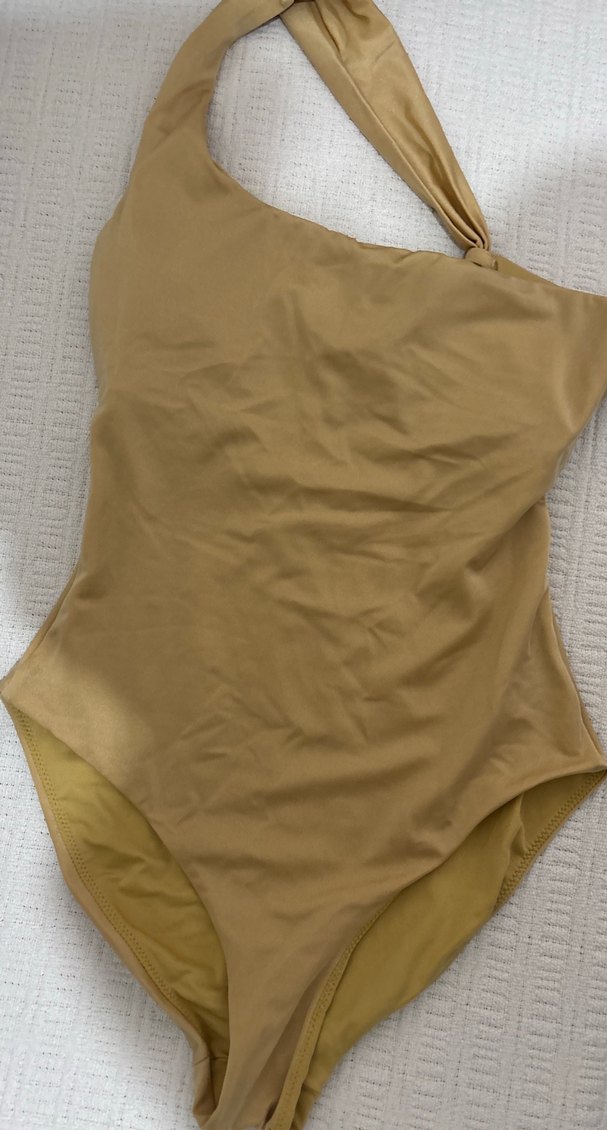 Bej Askılı Kadın Mayo - Görsel 2