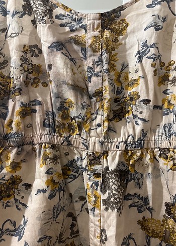 Çiçek Desenli Askılı Keten bluz - Görsel 2