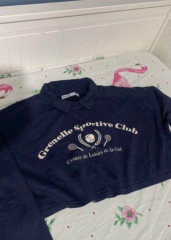 Kadın Lacivert Baskılı Uzun Kollu Sweatshirt - Görsel 2