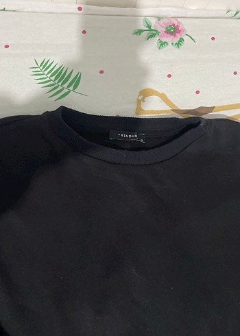 Siyah Kadın Crop Sweatshirt - Görsel 3