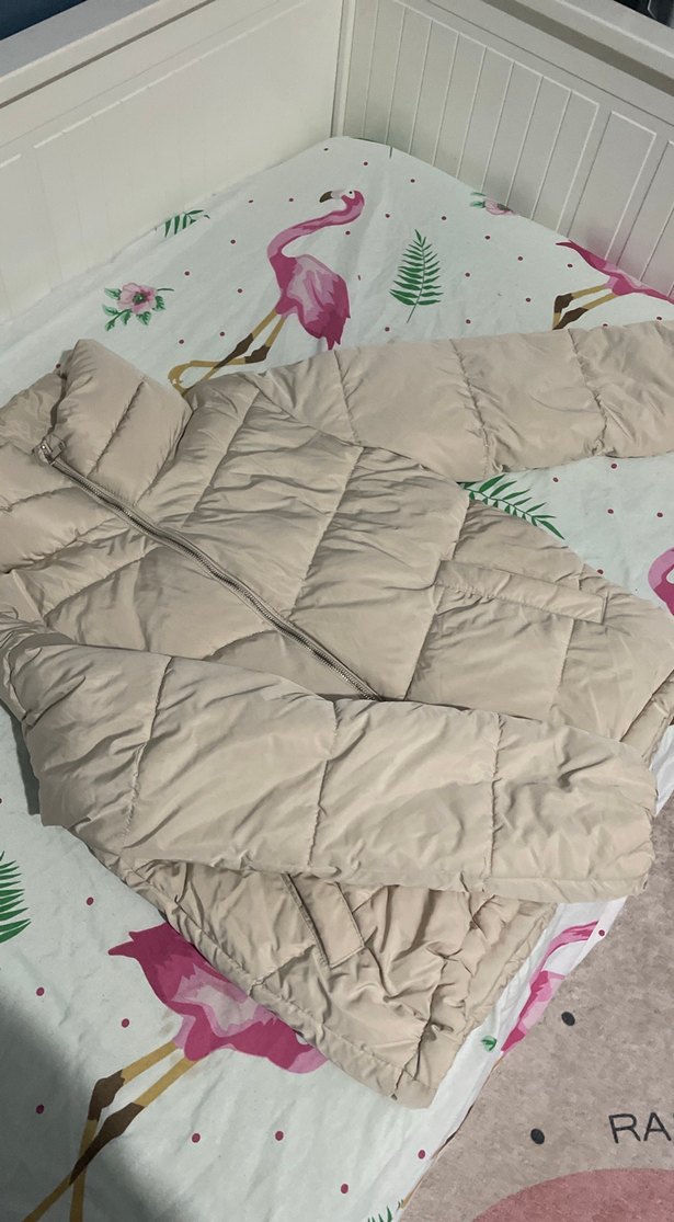 Bej Kadın Midi Kışlık Mont - Görsel 2