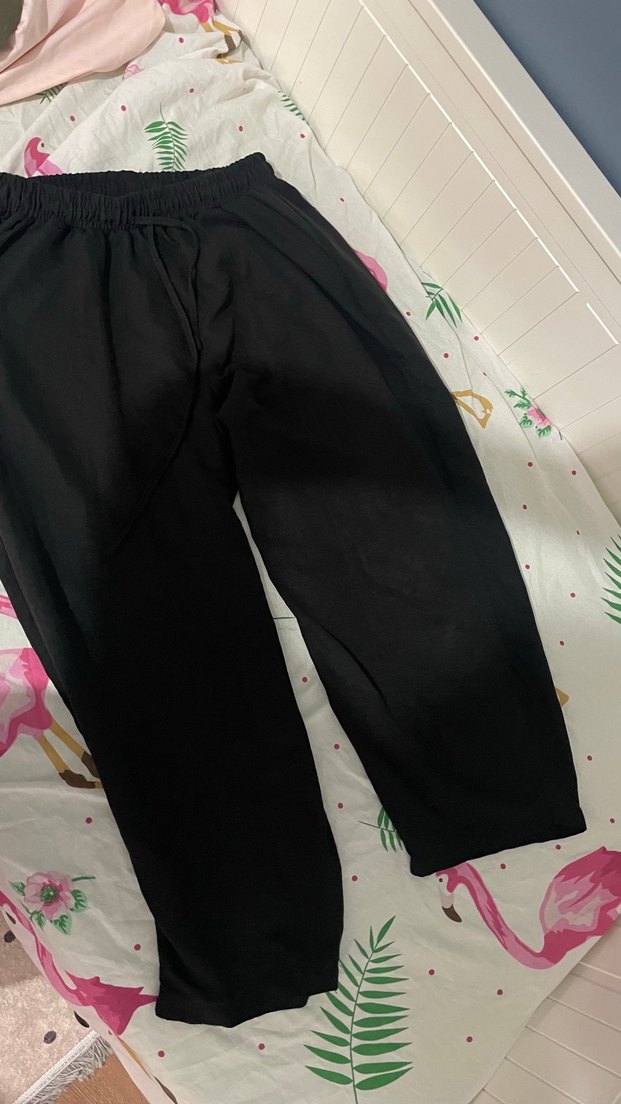 Siyah Salaş Kadın Kumaş Pantolon - Görsel 2