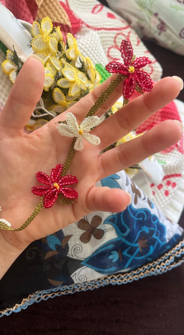 Renkli Nakışlı Boncuklu Kadın El Zinciri - Görsel 3