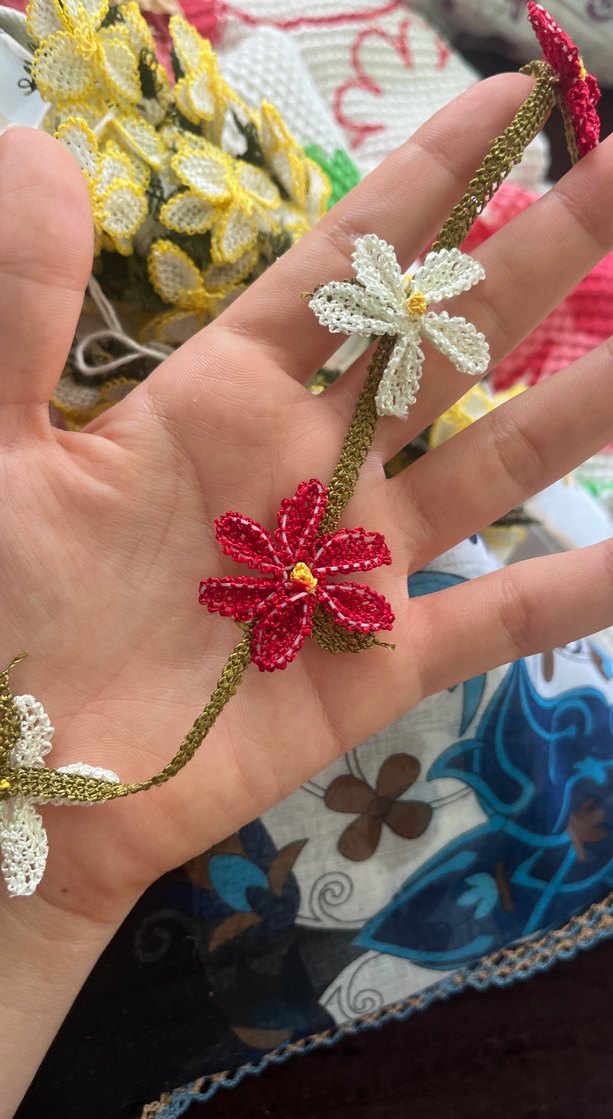 Renkli Nakışlı Boncuklu Kadın El Zinciri - Görsel 2