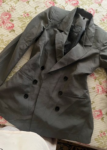 Zara Sik Gri Cift Sirali Blazer Ceket