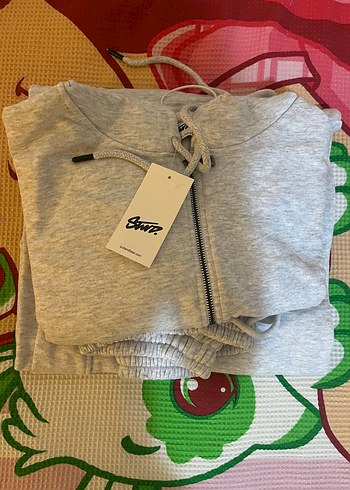 Pull and Bear Bwt Gri Melanj Kapusonlu Sweatshirt Seti