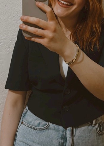 Kısa Lacivert Kadın Blazer Ceket - Görsel 3