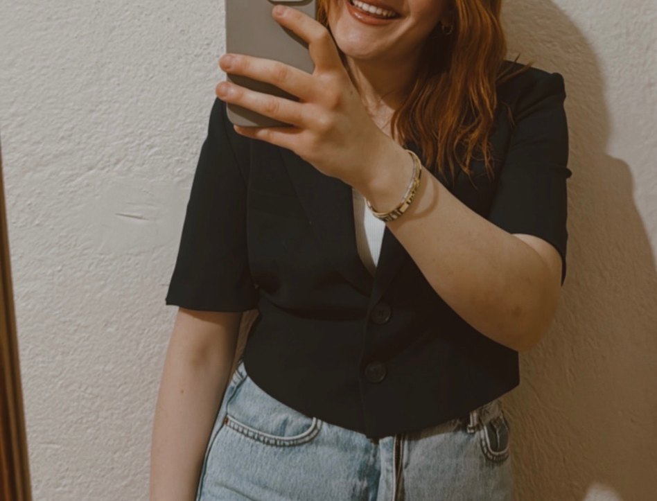 Kısa Lacivert Kadın Blazer Ceket - Görsel 3