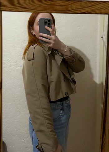 Bej Midi Deri Kadın Trençkot - Görsel 2