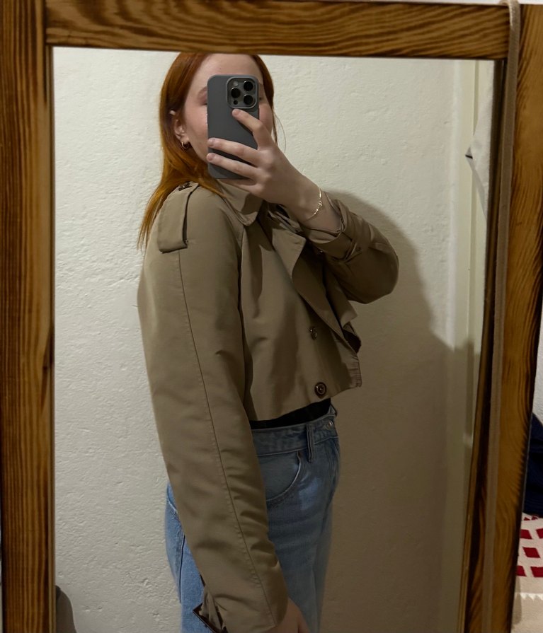 Bej Midi Deri Kadın Trençkot - Görsel 2