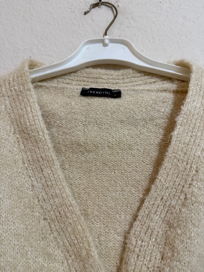 Bej Örgü Kadın Hırka - Görsel 3