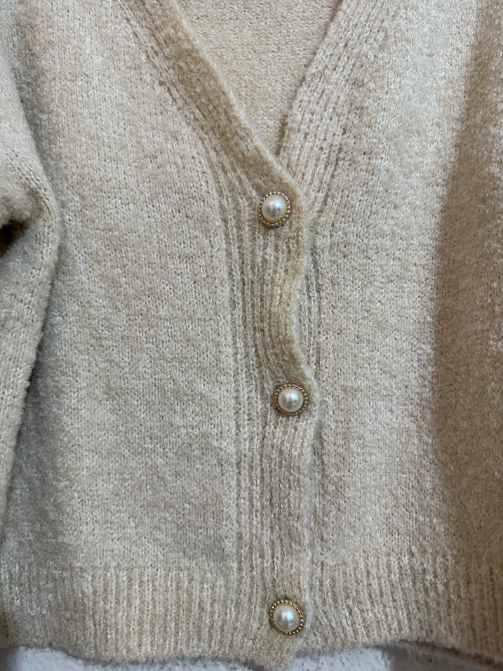 Bej Örgü Kadın Hırka - Görsel 2