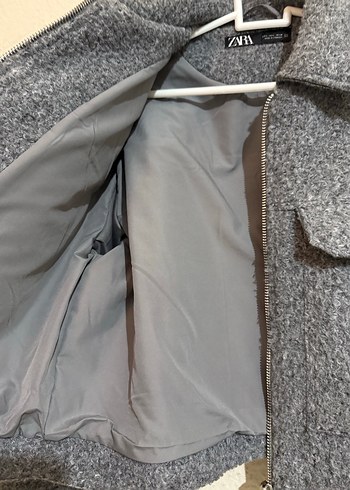 Gri Fermuarlı Kadın Kısa Mont - Görsel 4