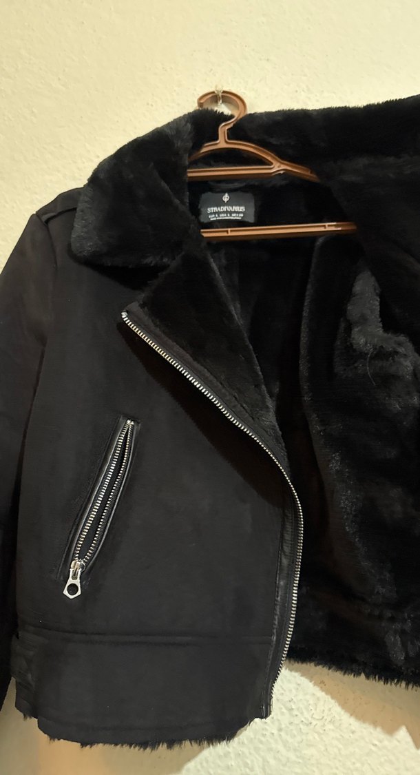 Kürklü Siyah Mini Kadın Ceket - Görsel 4