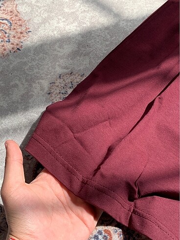 s Beden bordo Renk Yeni Sezon Oversize Kısa Kol Tişört