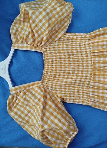 Zara Hatasız sarı kareli uzun elbise
