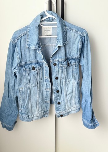 xs Beden Kadın Açık Mavi Düğmeli Denim Ceket