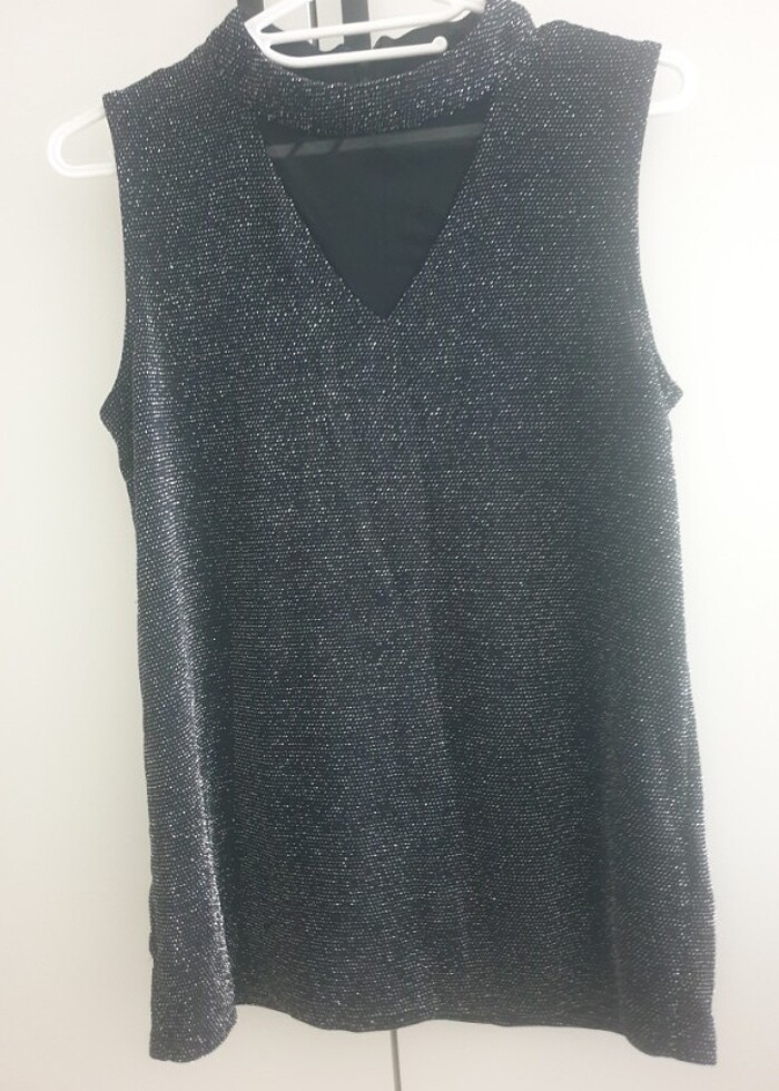 Siyah simli bluz - Görsel 3