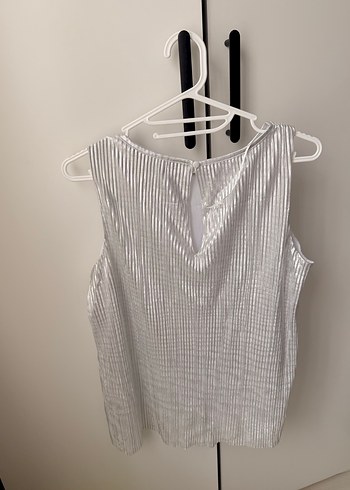 Gri Pliseli Kolsuz Kadın Bluz - Görsel 6