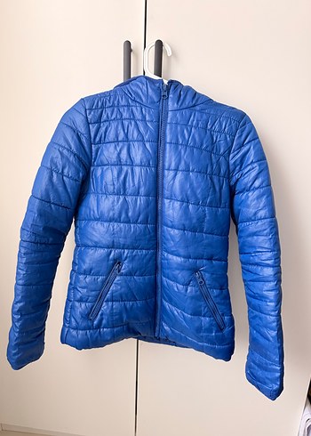 Defacto Mavi Fermuarlı Kadın şişme mont - Görsel 3