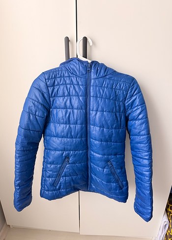 Defacto Mavi Fermuarlı Kadın şişme mont - Görsel 2