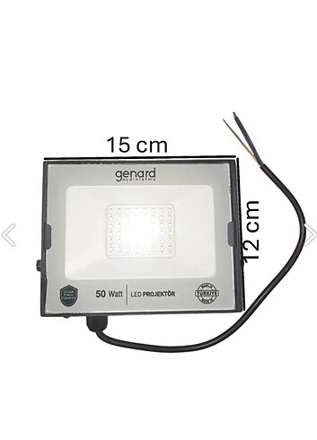  Beden siyah Renk Genard Slim Led Projektör - 50W