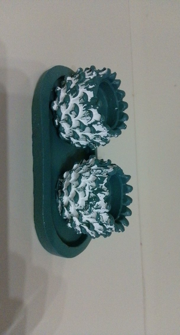 Yeşil Çiftli Kozalak Mumluk - Görsel 2