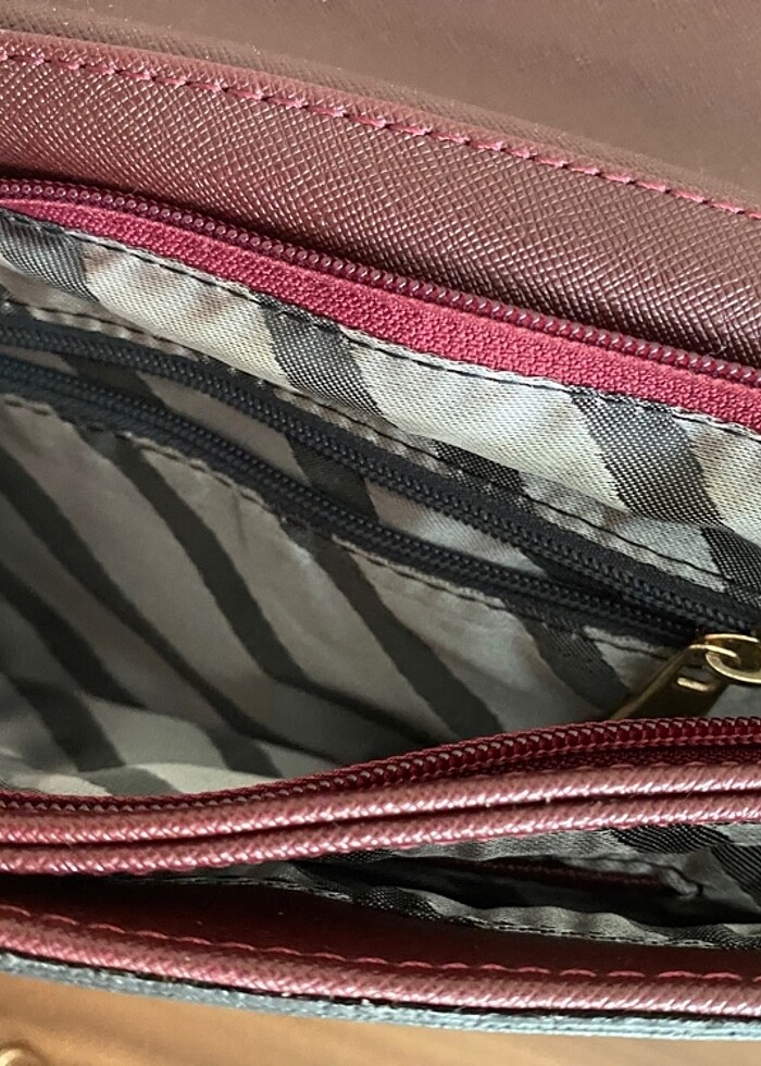 Bordo-siyah portföy çanta - Görsel 3