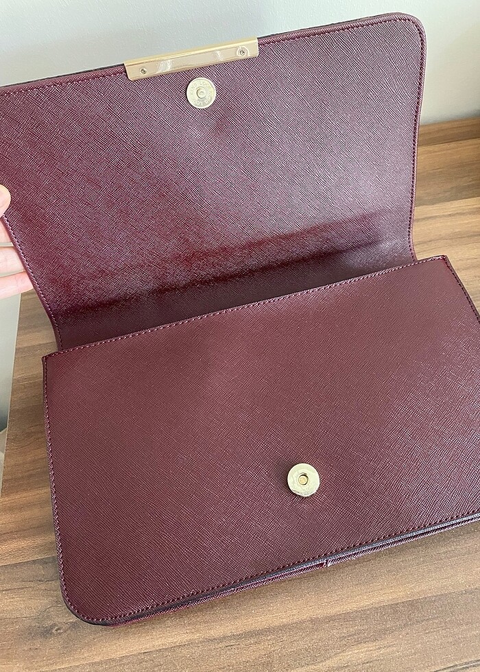 Bordo-siyah portföy çanta - Görsel 2