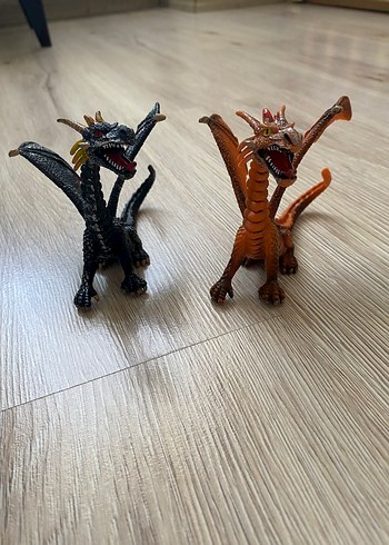 Kahverengi ve Siyah Ejderha Figürleri - Görsel 5