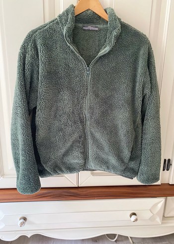 Koyu yeşil Fermuarlı Kadın Polar Ceket - Görsel 2