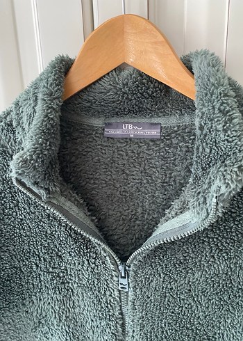 Koyu yeşil Fermuarlı Kadın Polar Ceket - Görsel 5