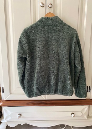 Koyu yeşil Fermuarlı Kadın Polar Ceket - Görsel 3