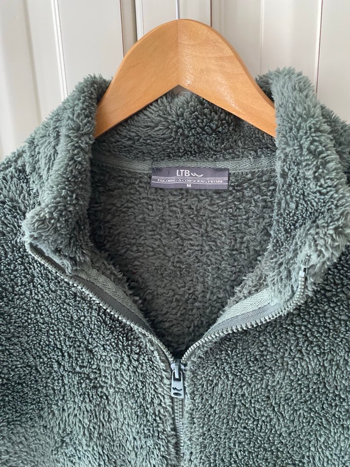 Koyu yeşil Fermuarlı Kadın Polar Ceket - Görsel 5