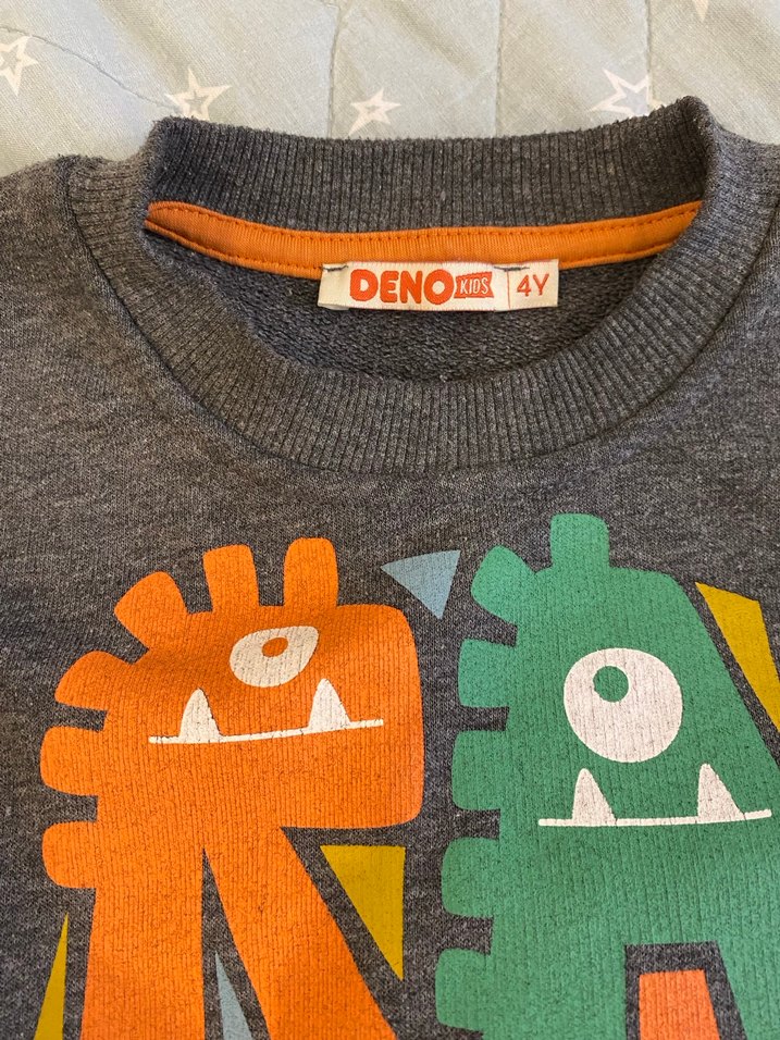 Gri Erkek cocuk Sweatshirt ve Pantolon Takımı - Görsel 3