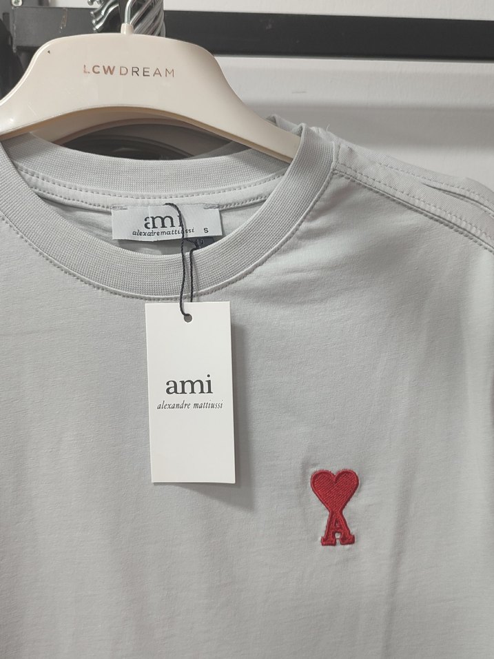 Gri Erkek Kısa Kollu Pamuk Tişört - Görsel 2